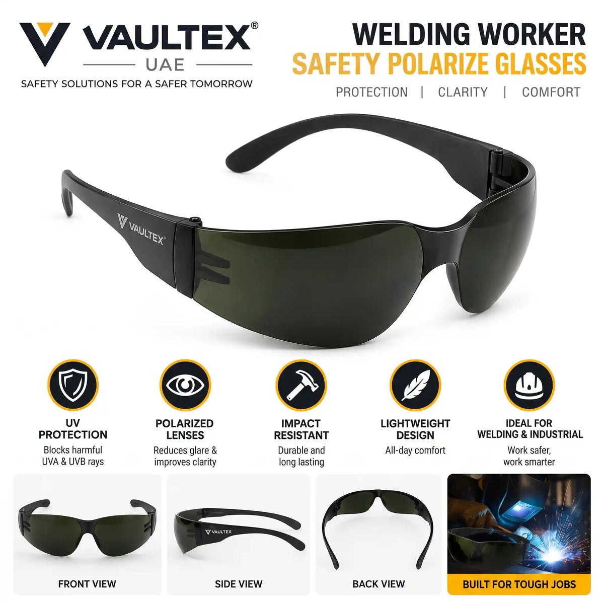 Welding Worker Safety Glasses | Polarized Protective Eyewear |