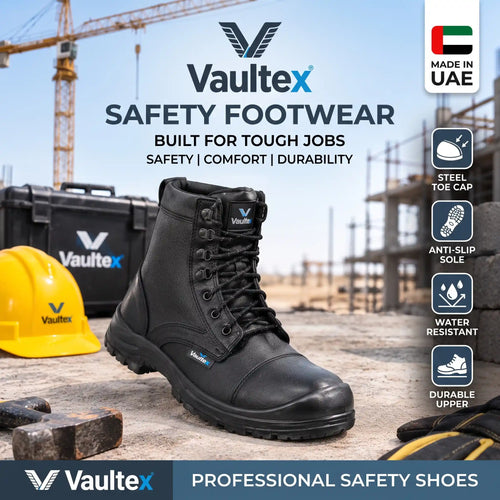 Black Construction Safety Work Boots